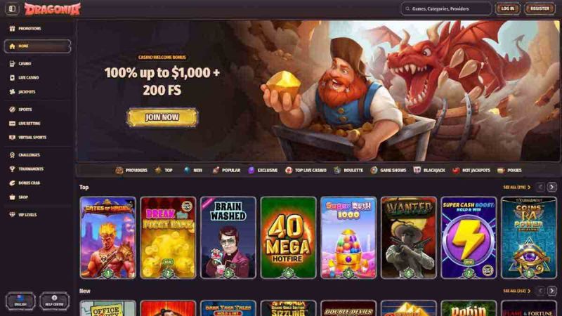 Dragonia Casino NZ dragon-themed interface
